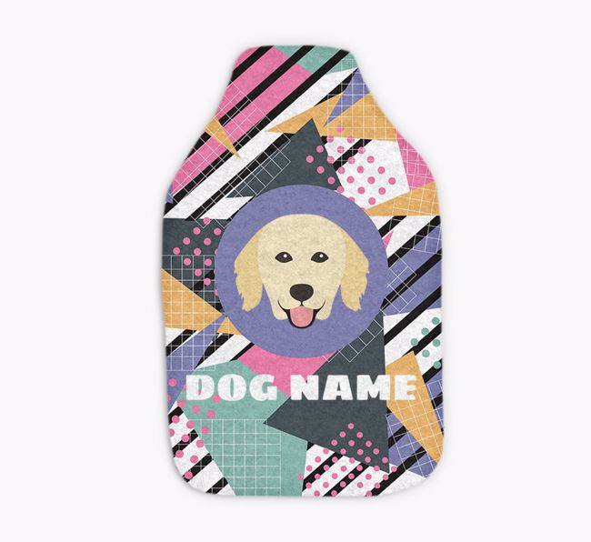 Retro Abstract: Personalized {breedFullName} Hot Water Bottle